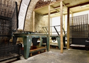 Some of the work benches at Peckham Print Studio